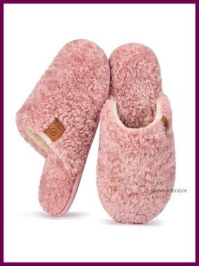 Fuzzy Memory Foam Indoor House Slippers Warm Cozy Slip-On